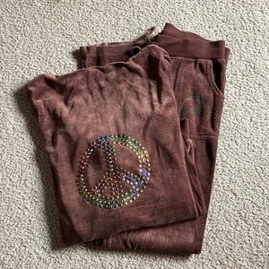 Velour Track Suit Sweatpants Sweatshirt